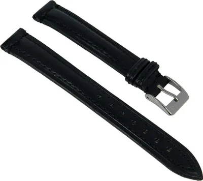 Produktbild von Uhrenarmband echt Kalbsleder schwarz mit Naht Minott 27806