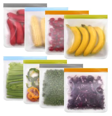 8er-Pack wiederverwendbare Gefrierbeutel, BPA-frei, spülmaschinengeeignet