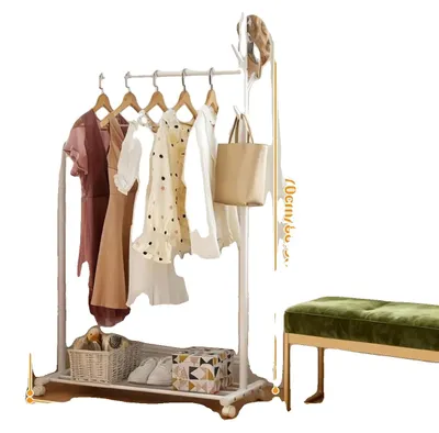 Produktbild von Kleiderständer, Metallkonstruktion, verstellbares Design, Weiß 86cm