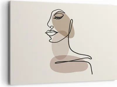 Produktbild von Bild auf Leinwand - Leinwandbild - Einteilig - Zeichnung einzeilig Frau - 100x70cm - Wand Bild - Wanddeko - Wandbilder - Leinwanddruck - Bilder - Wanddekoration - Leinwand bilder - AA100x70-4612