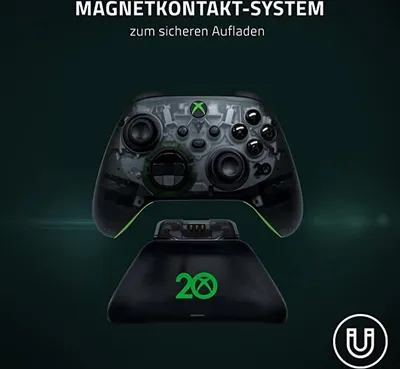 Produktbild von Razer Universal-Schnellladestation für Xbox Controller (Schnellladung, Universelle Kompatibilität für Neue und Alte Controller, Magnetkontakt-System) 20th Anniversary