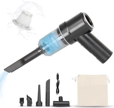 Produktbild von alca® Akku Handstaubsauger I kabelloser Autostaubsauger 50W 7,4V I 4500Pa Saugkraft I USB C I inkl. Düsen Blasfunktion und Beutel I Schwarz