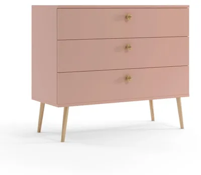 Zdjęcie produktu dla Komoda LEBEL 2 z szufladami 100cm różowa