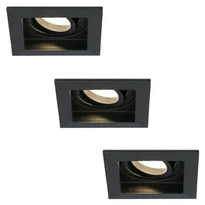 Produktbild von hoftronic LED Einbaustrahler 3x 4W 345lm 2700K Schwarz IP20 Dimmbar Schwenkbar