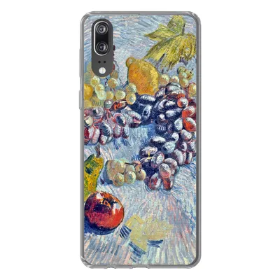 Produktbild von MuchoWow® Handyhülle Schutzhülle Hülle für Huawei P20 Weintrauben, Zitronen, Birnen und Äpfel - Vincent van Gogh Silikon Softcase Handy Hülle - Hardcover