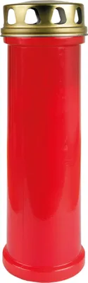 Produktbild von Grabkerze Kompositionsöllicht 100h Rot – Grablicht mit Deckel, 4 Tage Öllicht, wetterfester Kunststoff, für Grablampe und Grableuchte