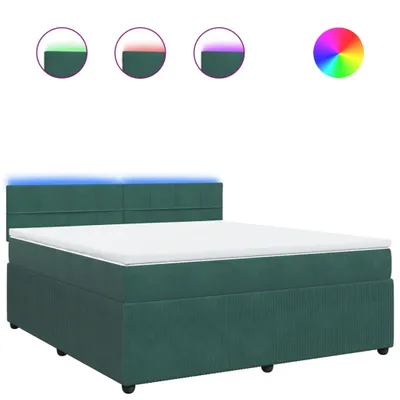 Produktbild von Boxspringbett mit Matratze Dunkelgrün 180x200 cm Samt