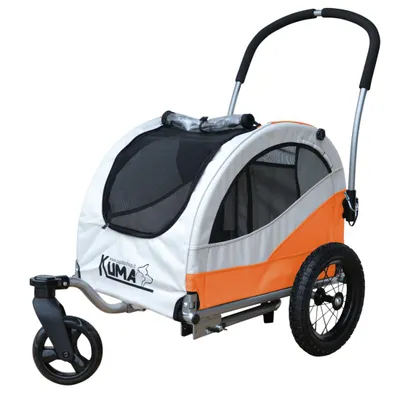 Produktbild von KUMA Hundeanhänger Hundewagen Fahrradanhänger und Buggy für Haustier Hunde Größe S ORANGE