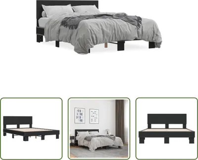 Produktbild von The Living Store Bettgestell Schwarz 140x190 cm Holzwerkstoff und Metall