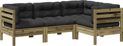 Produktbild von vidaXL 4-tlg. Garten-Sofagarnitur mit Kissen Kiefernholz Imprägniert