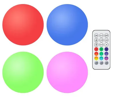 LED-Balllichter, 4er-Set, wasserdicht, mit Fernbedienung, bunt