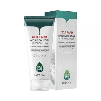 Zdjęcie produktu dla FARM STAY CICA Farm Nature Solution Cleansing Foam 180 ML - Pianka myjąca do twarzy