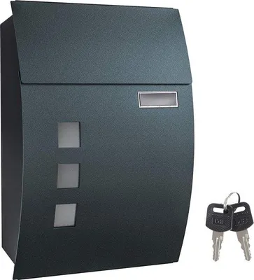 Immagine prodotto di Cassetta postale - Cassetta postale da parete - Chiusura a chiave - Supporto per targhetta identificativa - Chiave - Antracite - 32 x 10 x 45 cm