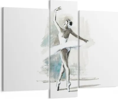 Produktbild von Bild auf Leinwand - Leinwandbild - 3 Teile - Ballerina Tanz Frau - 95x80cm - Wand Bild - Wanddeko - Wandbilder - Leinwanddruck - Bilder - Wanddekoration - Leinwand bilder - Wandbild - CB95x80-4953