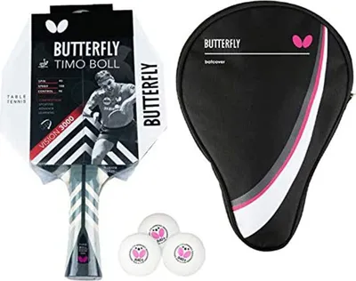 Produktbild von Butterfly 1x Timo Boll Vision 3000 Tischtennisschläger + Tischtennishülle Drive Case + 3x 40+ 3*** Tischtennisbälle