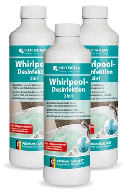Produktbild von HOTREGA Whirlpool Desinfektion 2in1 500ml - Jacuzzi desinfizieren und entkalken Hot Tub Desinfektionsmittel