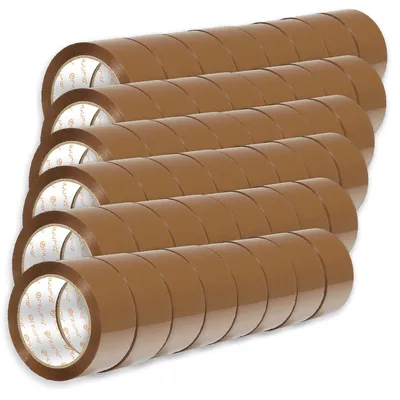 Imagen del producto de Cinta adhesiva marrón, 50 mm x 120 m, 48 rollos, para cajas de mudanza