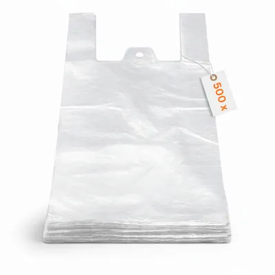 Produktbild von RyanPack Hemdchentragetaschen HDPE Transparent – 25 + 12 x 45 cm – 7 µm – Reißfest & Lebensmittelecht – 500 Stück
