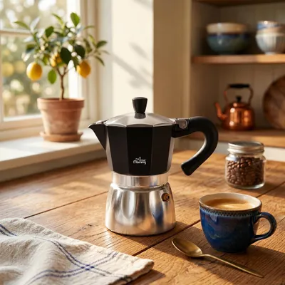 Zdjęcie produktu dla Any Morning Hes-6, Kawiarka moka, 0,24 l, Aluminium, Miedziany, Aluminium, 6 kub., Plastik