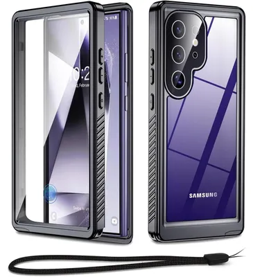 Produktbild von Schutzhülle für Samsung Galaxy S24 Ultra Wasserdicht IP68 Stoßfest Staubdicht Schwarz mit Displayschutz