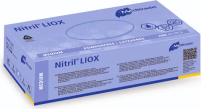 Produktbild von Nitrilhandschuhe blau MEDITRADE, 200 Stück, Größe XL – robuste Einweghandschuhe für sicheren Schutz