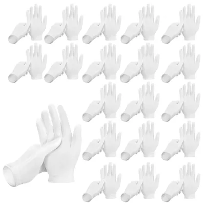Produktbild von 20 Paar weiße Arbeitshandschuhe, weiches Baumwollmaterial, Größe XL, für die Münzverarbeitung