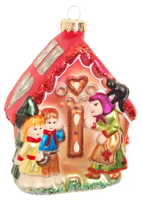 Produktbild von Christbaumschmuck Glas Lebkuchenhaus Hänsel&Gretel 13 cm multicolor