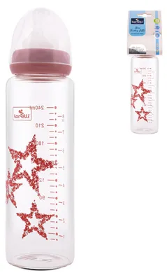 Immagine prodotto di Biberon in vetro Lorelli da 240 ml con tettarella anticolica – 0+ mesi, senza , adatto a microonde, sterilizzatore e scaldabiberon, rosa/blu