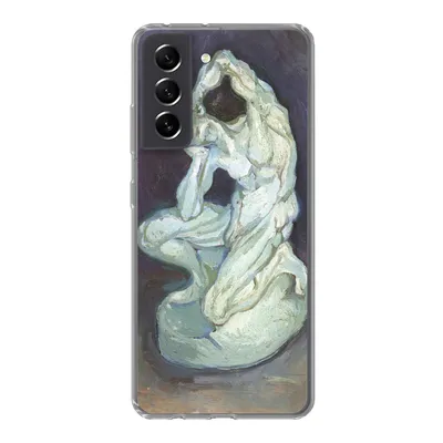 Produktbild von MuchoWow® Handyhülle Schutzhülle Hülle für Samsung Galaxy S21 FE Gipsskulptur eines knienden Mannes - Vincent van Gogh Silikon Softcase Handy Hülle - Mobiltelefonhülle
