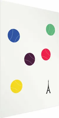 Produktbild von Posterpapier Poster - Eiffel Tower and Colorful Tennis Balls 40x60 cm Abstrakt n-G-10006-ao-a