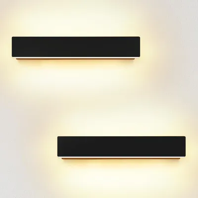LED-Wandleuchte 2x10W Warmweiß 3000K Schwarz Set