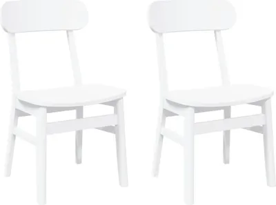 Image de vidaXL Chaises de salle à manger 2 pcs. Blanc Bois massif Hévéa