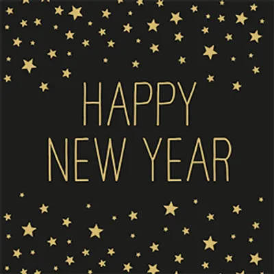 Produktbild von PPD Servietten HAPPY NEW YEAR black 33x33 cm