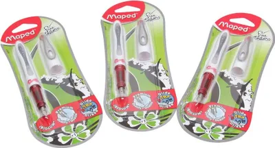 Produktbild von Maped 3er Set Füllfederhalter Freewriter Children, auf Blisterkarte weiß