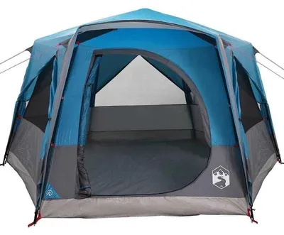 Produktbild von Trekkingzelt, geräumig für 4 Personen, langlebiges wetterbeständiges Material, Blau