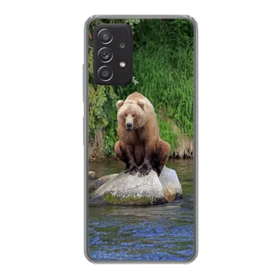 Produktbild von MuchoWow® Handyhülle Schutzhülle Hülle für Samsung galaxy a73 Bär - Stein - Tier Silikon Softcase Handy Hülle - Handyhülle