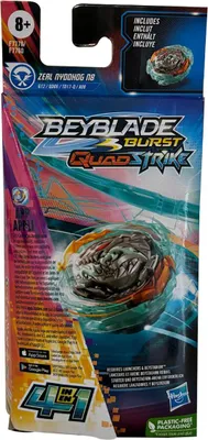 Zdjęcie produktu dla Beyblade Burst QuadStrike, Zeal Nyddhog N8, 4-w-1 atakująca bączka bojowa, obrót w lewo, Hasbro