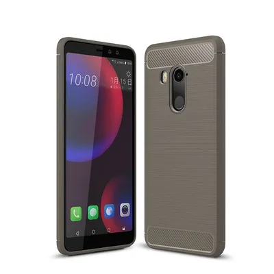 Produktbild von HTC Case Handyhülle Cover TPU Case Schutzhülle Case Handy Bumper Carbon Optik Schale Etuis, Farbe:Grau, Modell wählen:HTC Desire 12 Plus