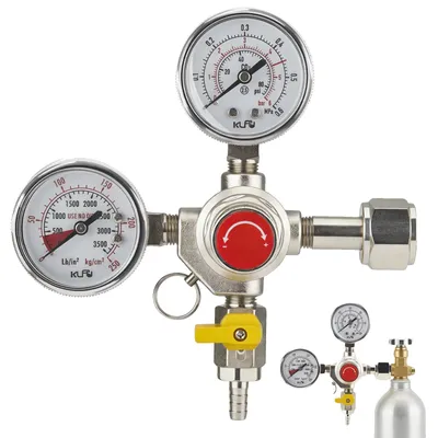 Productafbeelding van Drukregelaar, dubbele manometer, instelbare uitgangsdruk, goud