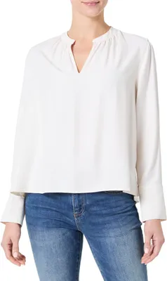 Productafbeelding van Tommy Hilfiger damesblouse, zachte viscose, met V-hals, kleur: ivoor (Ivory Petal)