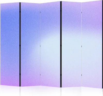 Produktbild von 5-teiliger Doppelseitiger Vlies Paravent - Heather Mist - Delicate Gradient Comprising Various Shades of Violet 225x172 cm f-B-10156-z-b