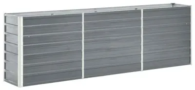 Produktbild von Hochbeet Metall Pflanzbeet für Gemüse Blumen und Kräuter Gartenbeet Pflanzkasten aus Stahl für Balkon Terrasse und Garten Bepflanzung Grau 240x40x77 cm B x B x H