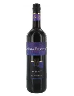 A bottle of red wine against a white background.