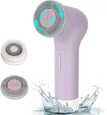Produktbild von Elektrische Gesichtsreinigungsbürste IPX7 Gesichtsbürste Wiederaufladbar 2500mAh Reinigungsbürste mit 2×360° Bürstenkopf für Hauttyps Exfoliation