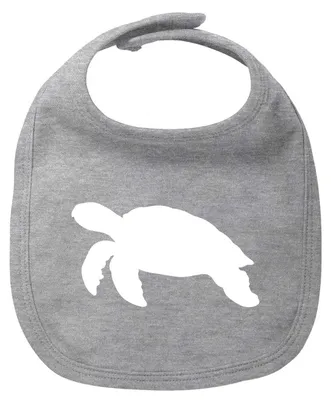 Produktbild von Huuraa Baby Lätzchen Schildkröte Silhouette Heather Grey Klettverschluss Baumwolle Latz Geschenkidee
