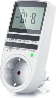 Image de Minuterie numérique avec écran LCD 21 pouces (53 cm), 3680 W, 10 programmes - Batterie de secours -libre - Protection contre les contacts accidentels