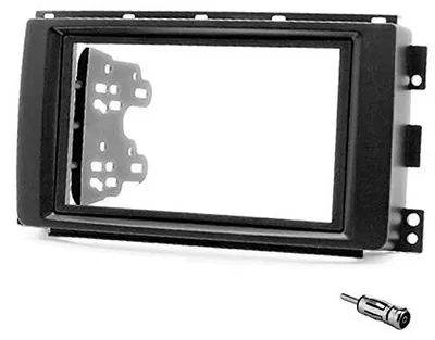 2 DIN Autoradio-Einbauset für Smart ForTwo 451, Schwarz