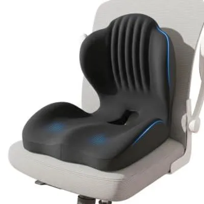 Immagine prodotto di Cuscino ergonomico per seduta, adatto a sedie da ufficio, con supporto lombare, realizzato in memory foam