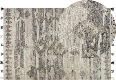 Produktbild von BELIANI Kelim-Teppich Mehrfarbig Wolle und Baumwolle 200 x 300 cm mit Quasten Geometrischem Muster Handgewebt Boho für Fußbodenheizung Geeignet