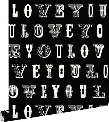 Immagine prodotto di ESTAhome carta da parati amore nero e bianco 53 cm x 10.05 m